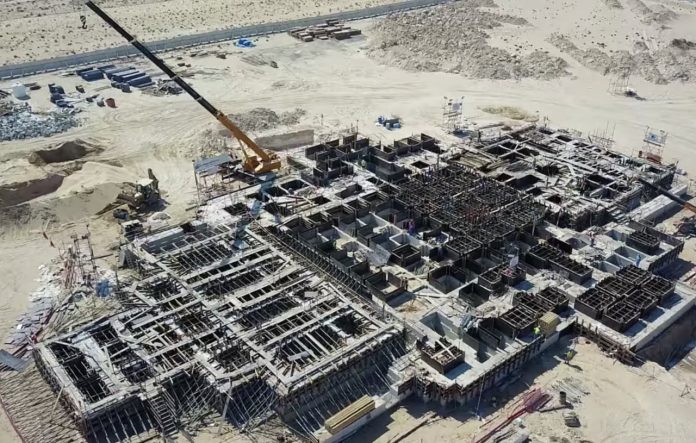 The foundation work of the UAE's first Hindu temple will be completed next month in Abu Dhabi.